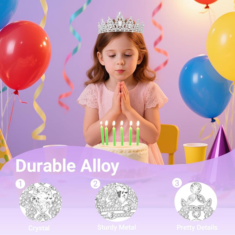 Queenship Tiara Crown for Women, Queen Tiara for Birthday Prom Bridal Party Custome Silver - Image 3